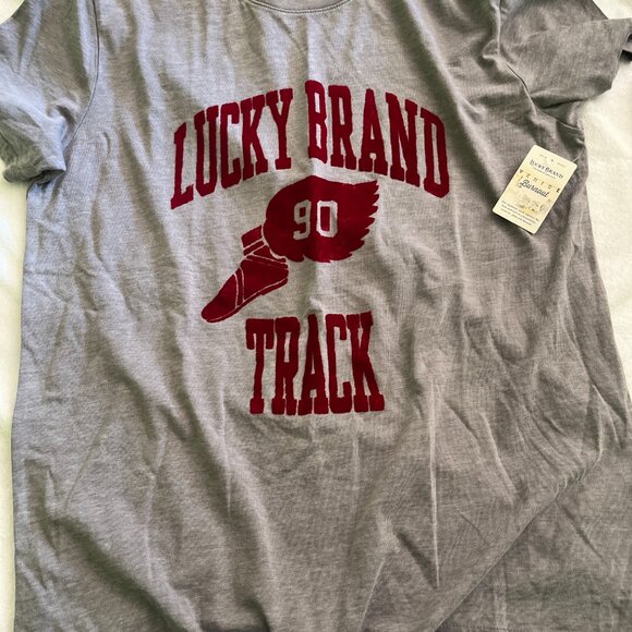 NWT Lucky Brand grey track t-shirt - Picture 5 of 5
